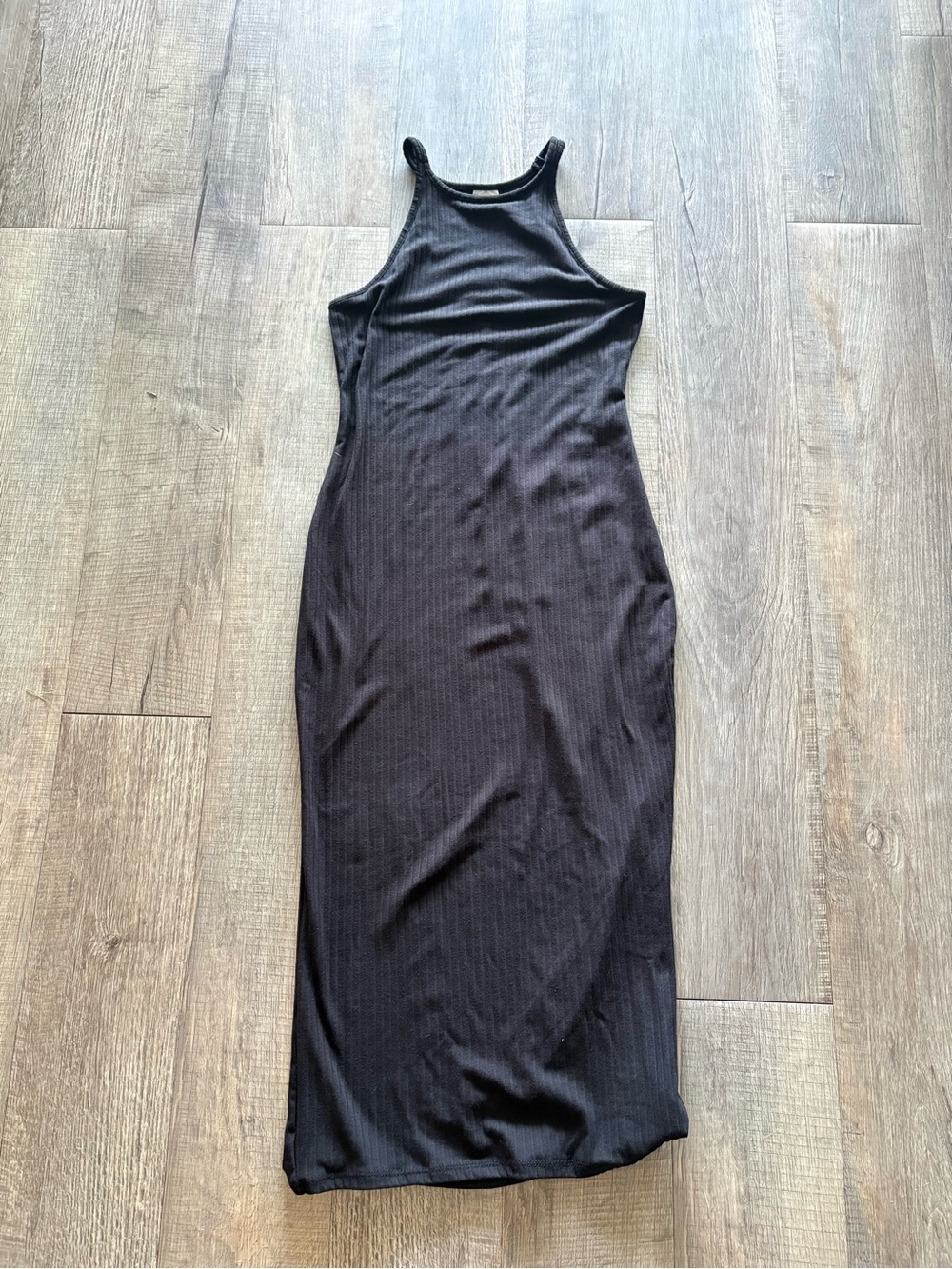No Boundaries Black Ribbed Maxi Dress